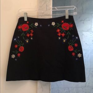 Black Floral Skirt